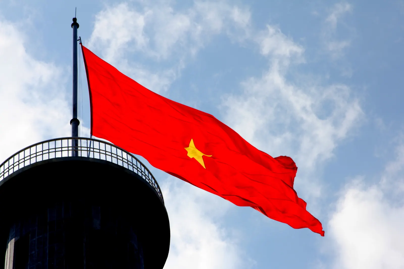 Vietnam flag at Lung Cu flagpole